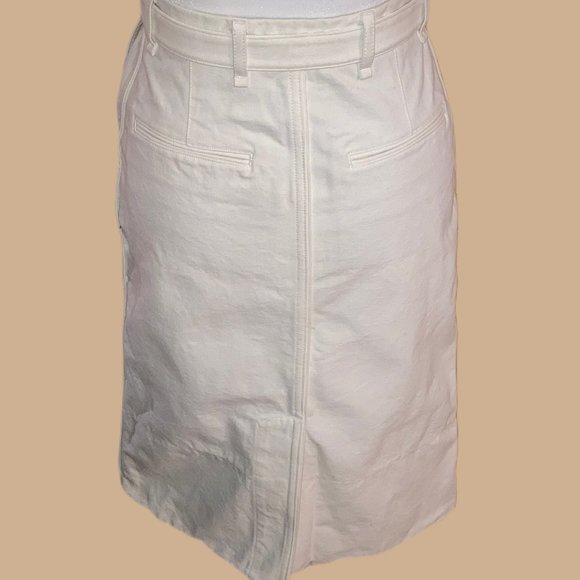Rag & Bone White Denim Branson Belted Midi Skirt (Size 00) - Picture 4 of 6